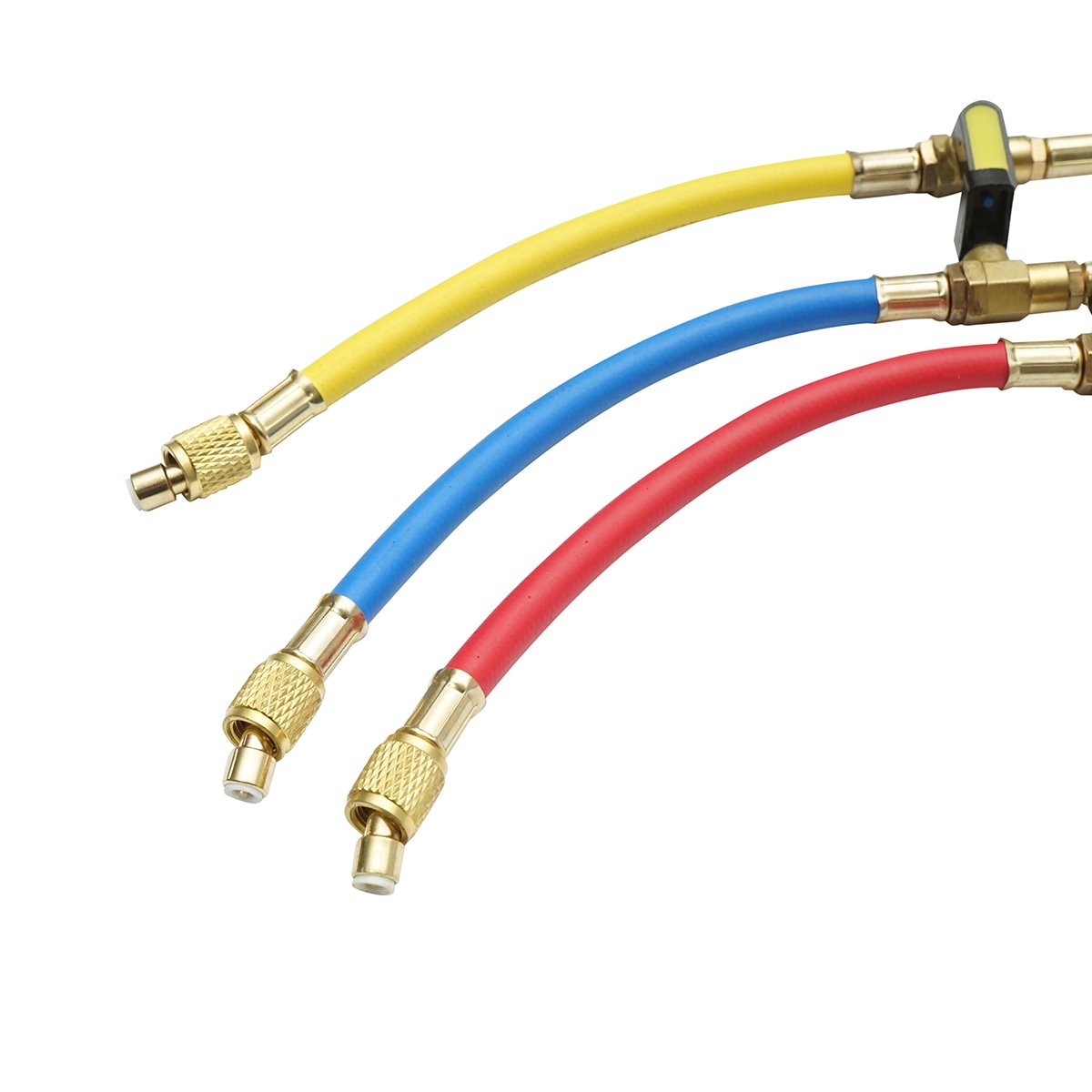 Set furtun cu robinet 90 cm 3 culori pentru incarcare freon R-410a